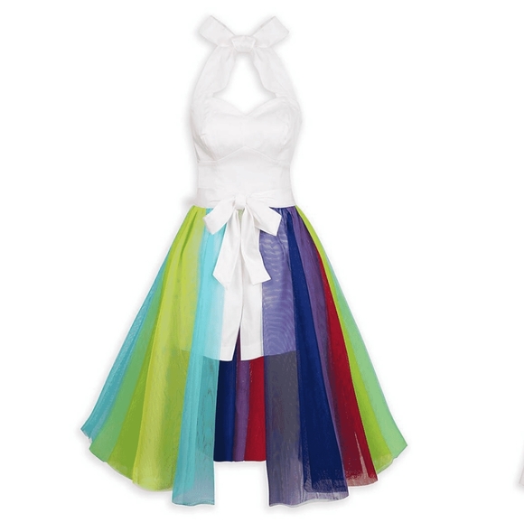 the Disney Shop Dresses & Skirts - Disney Dress Shop white romper with rainbow skirt